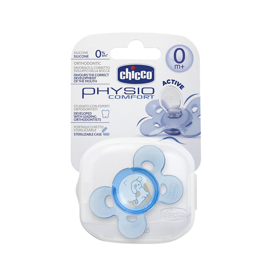 Chicco Physio Comfort Soother Soft 0-6 Months Blue & White 1pcs